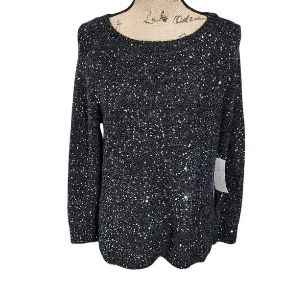 Pretempo black Sequin glittery sweater‎ size small new!!! - Picture 1 of 7